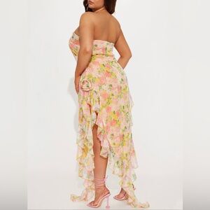 Fashion Nova Floral Ruffle Maxi Dress